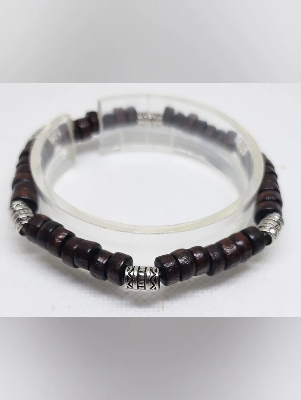 Men's Bracelet Beaded Beads Brown New Jewelry G31